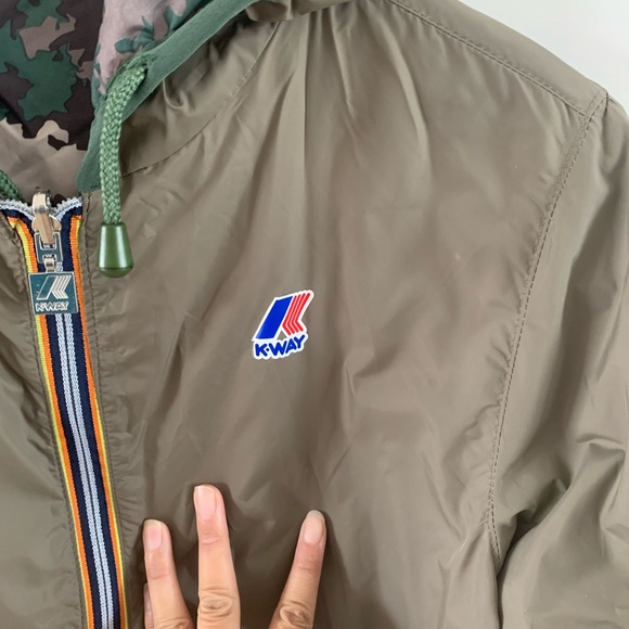 NWT K-way reversible jacket size small camo tan - Picture 5 of 6